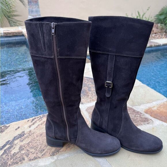 La Canadienne Passion Brown Suede Mid Calf Boots Sz 7.5 Waterproof - Picture 7 of 11